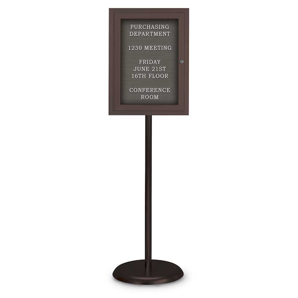 Corkboard, Triple Door, Radius Frame, 72x48", Bronze/Medium Gray